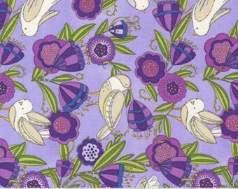 Pansys Posies Pansies Pansy Quilt Fabric Robin Pickens for Moda Sold BTY 48722 13 Lavender background purple