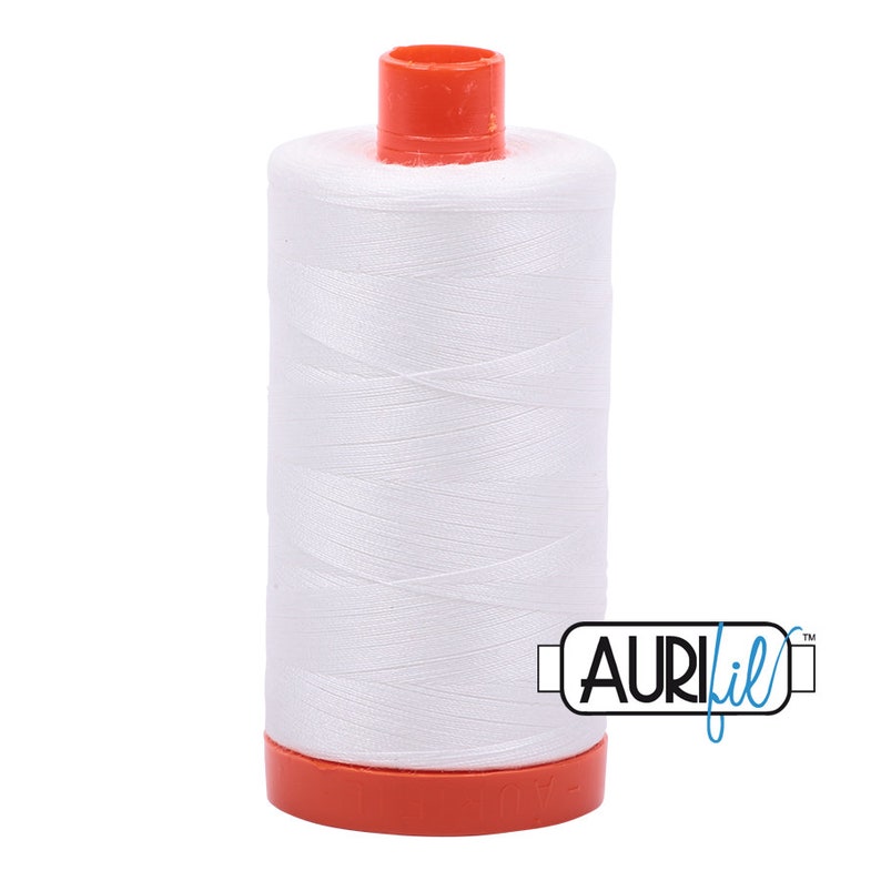 Aurifil 2021 WHITE Natural White 50 wt 1300 meters thread cotton Mako