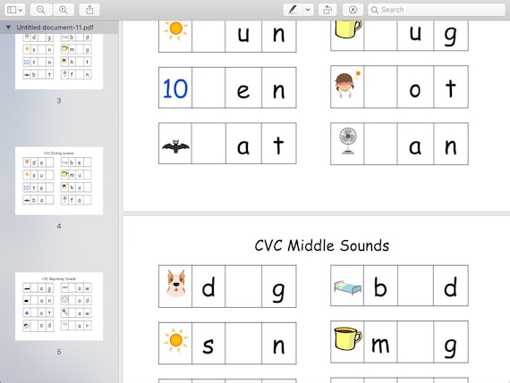 cvc beginning middle end sound worksheets etsy
