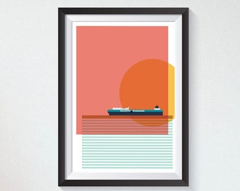 Wallenius Wilhelmsen Fremantle Port Graphic Art Print | Wall Art | Poster