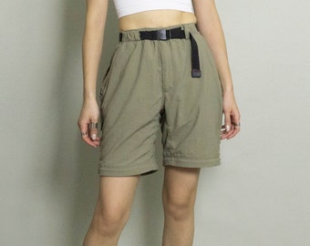 Vtg NORTH Face Hiking Short | Olive Green | 30W | Elasticated | Belted | Shorts | Gorpcore | Outdoor