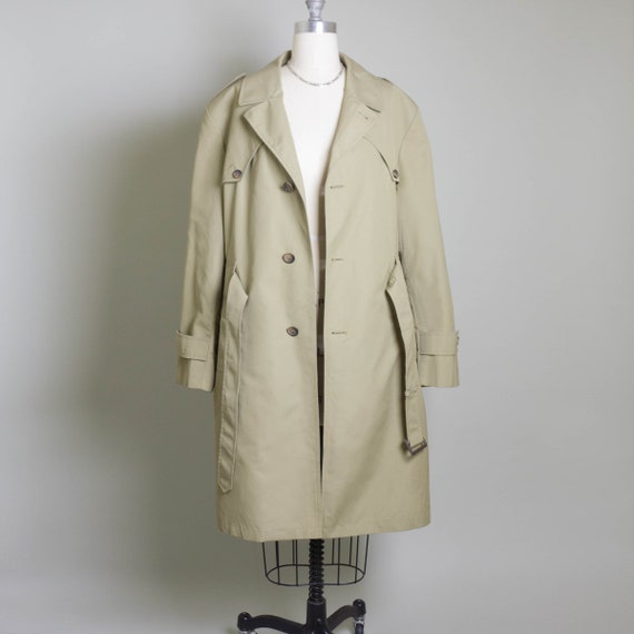 Vtg Belted Trench Coat With Winter Liner | Grey/ … - image 6