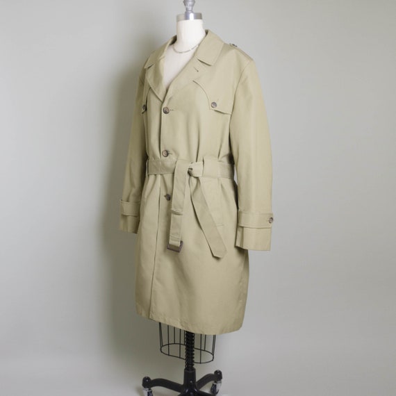 Vtg Belted Trench Coat With Winter Liner | Grey/ … - image 2