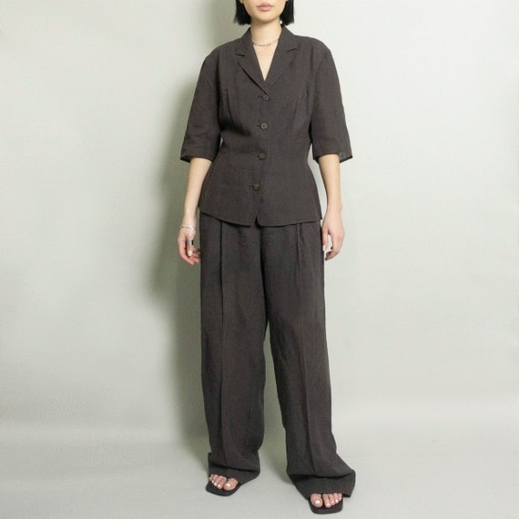Vintage MICHAEL KORS Linen Pant Suit Short Sleeve… - image 2