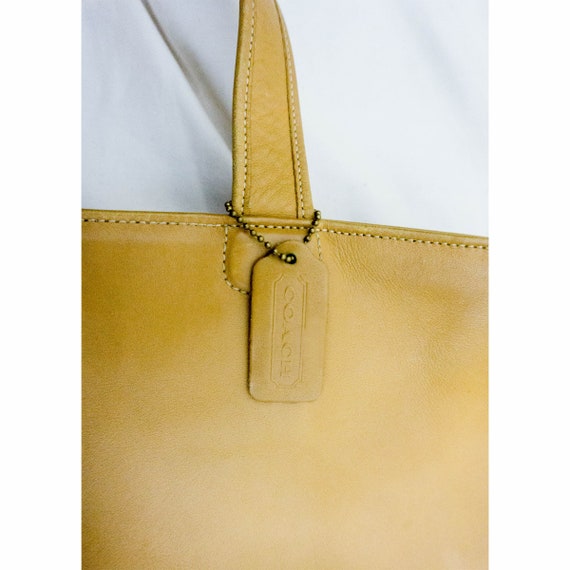 Vtg COACH Leather XL Tote Shoulder Bag | Tan Beig… - image 8