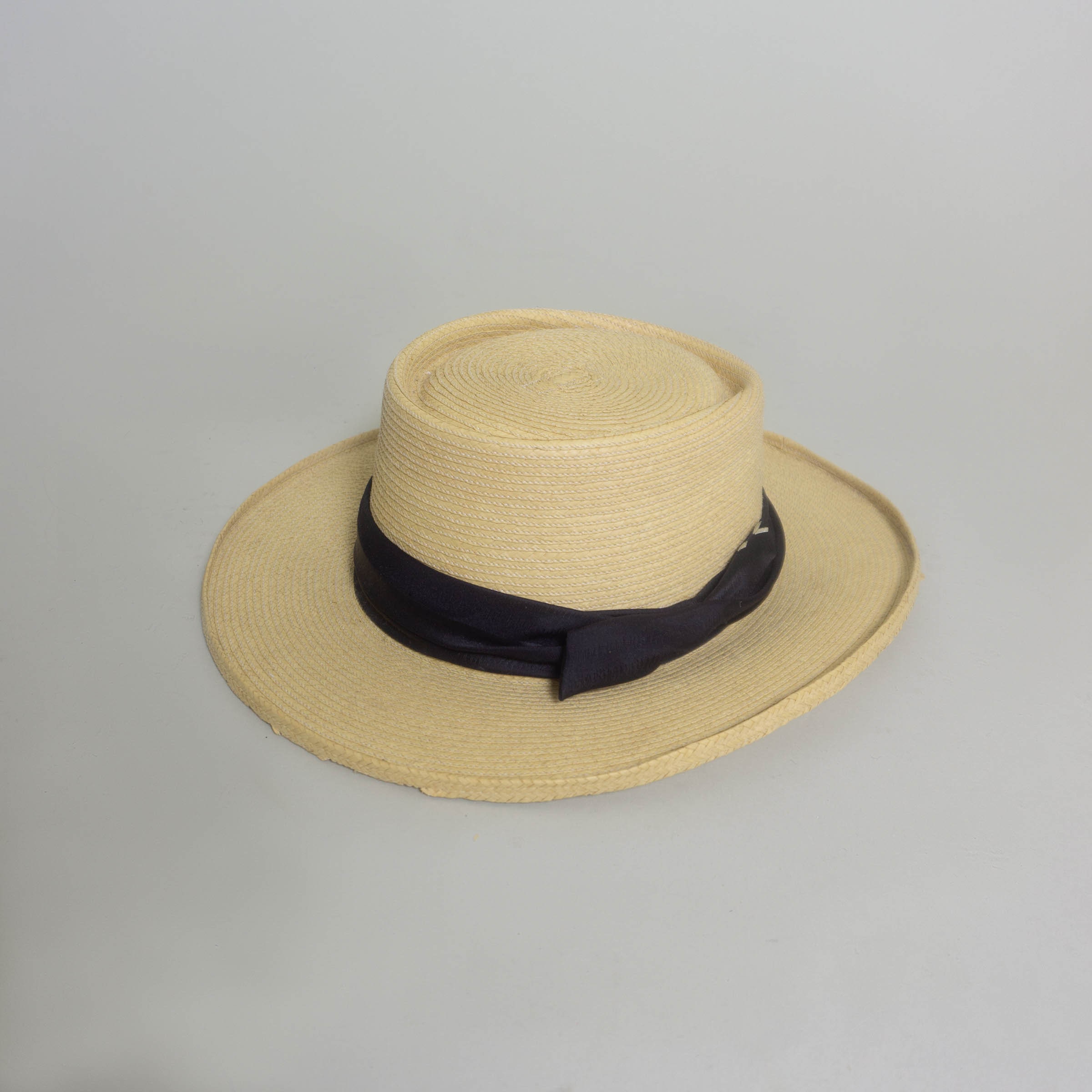 Summer ladies hat palm leaves 100% black fabric band, handcrafted 53 Tropical Palm Leaves Kid main image 2