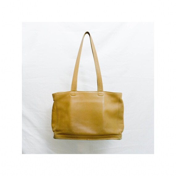 Vtg COACH Leather XL Tote Shoulder Bag | Tan Beig… - image 1