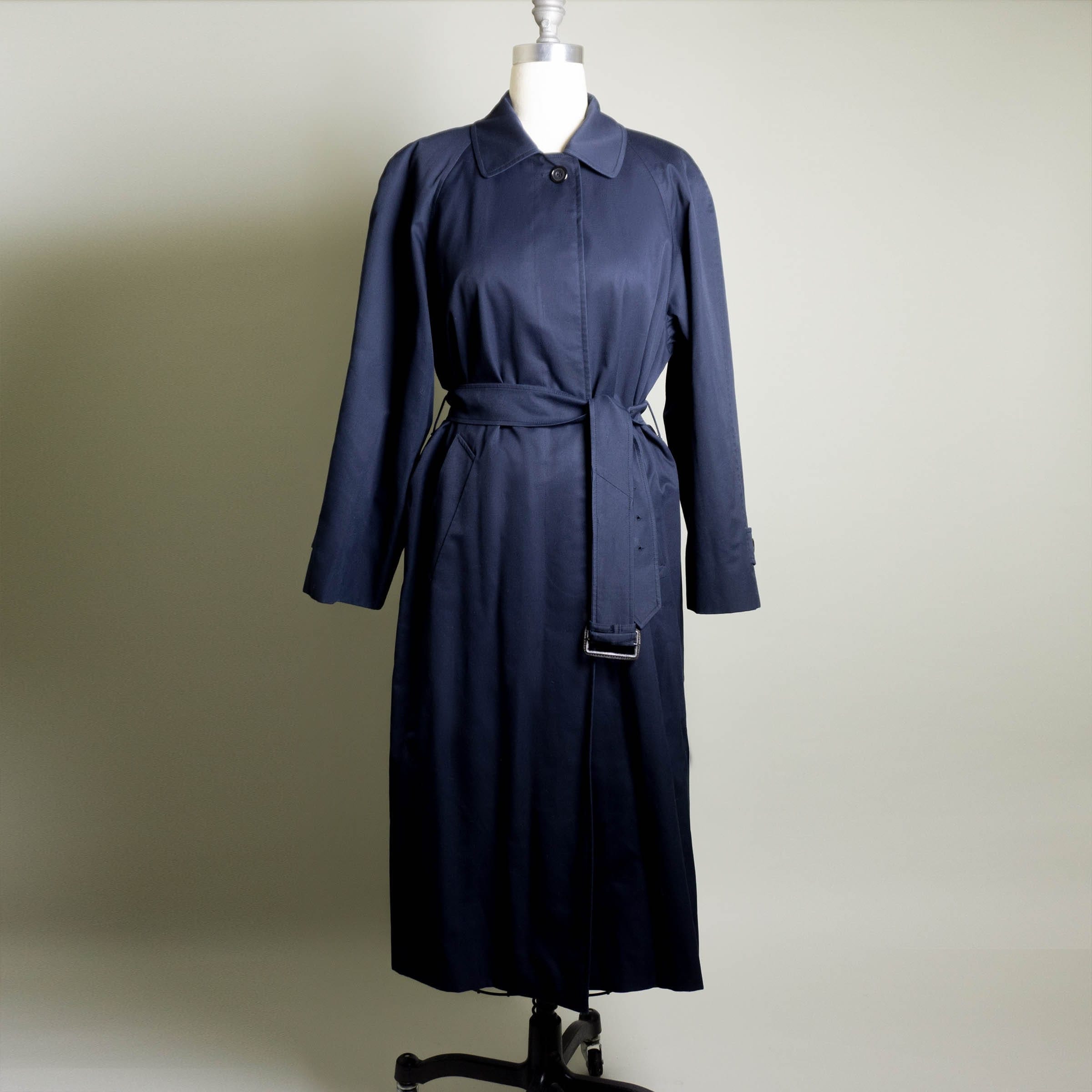 ジャケット・アウター 80s Aquascutum Hyper Long Trench Coat Aquascutum 80's Vintage Wool Long Trench Coat Dark Navy