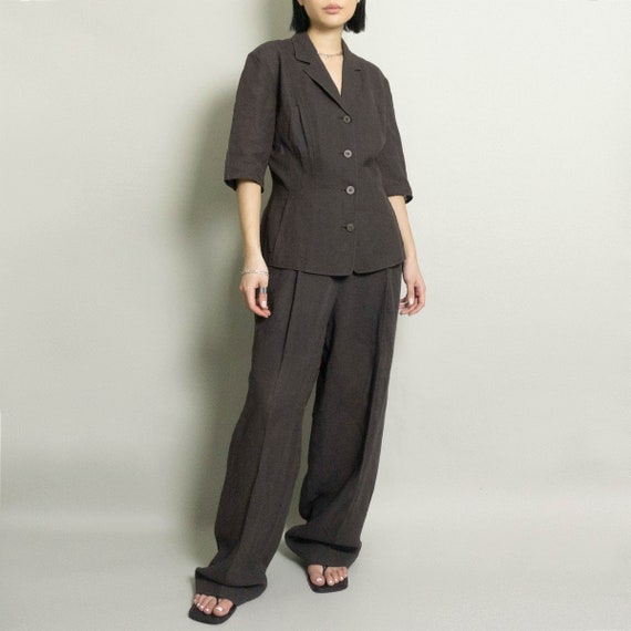 Vintage MICHAEL KORS Linen Pant Suit Short Sleeve… - image 1