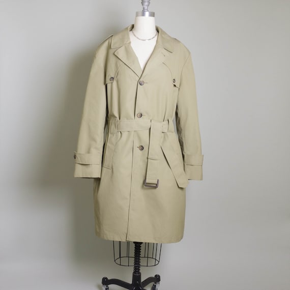 Vtg Belted Trench Coat With Winter Liner | Grey/ … - image 1