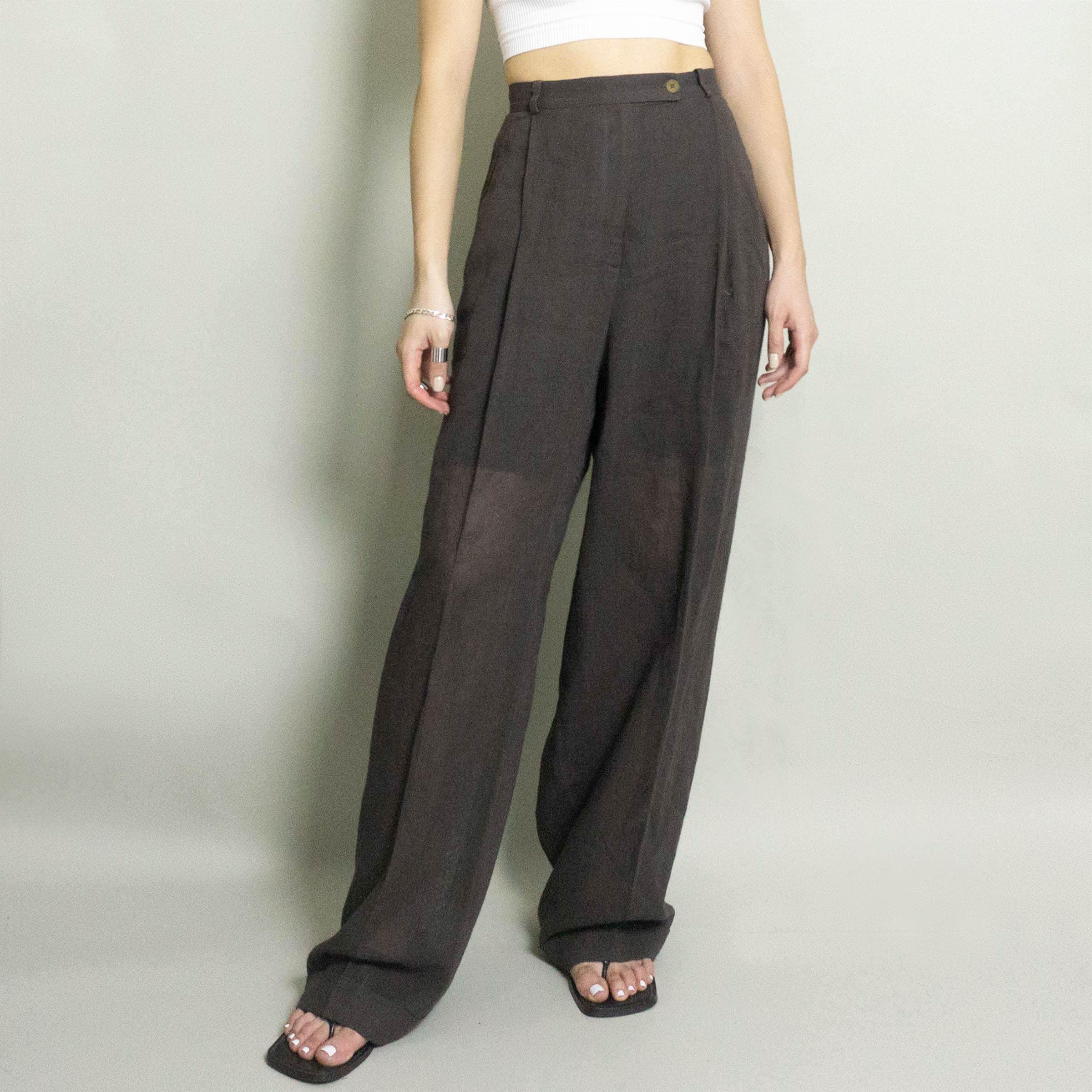 Vintage MICHAEL KORS Linen Pant Suit Short Sleeve | Umber