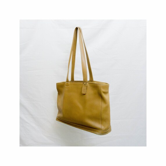 Vtg COACH Leather XL Tote Shoulder Bag | Tan Beig… - image 3