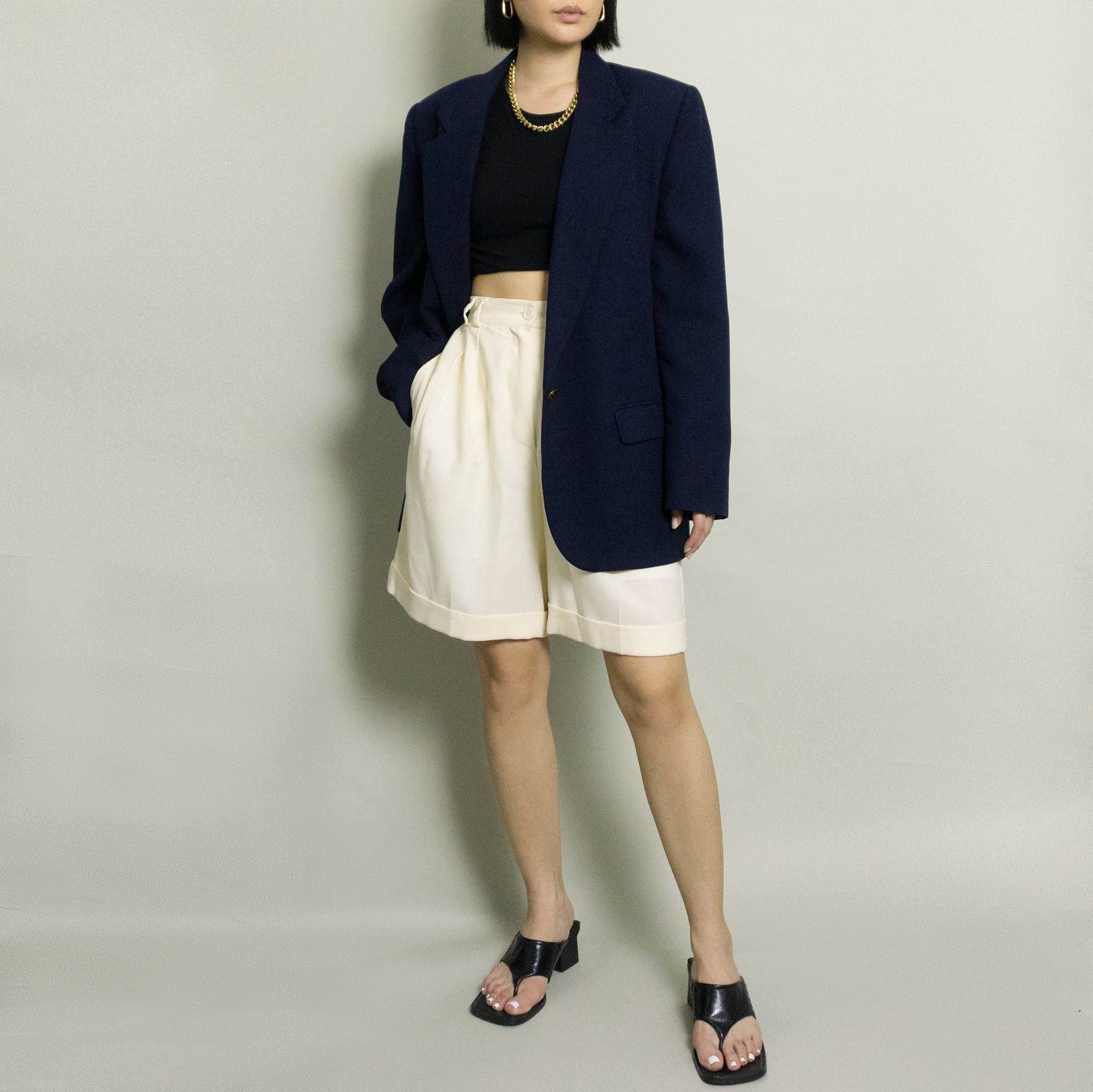 Vintage Boxy Blazer Navy Blue S/M/L Suit Jacket - Etsy