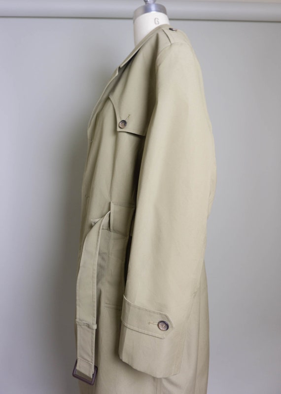 Vtg Belted Trench Coat With Winter Liner | Grey/ … - image 5