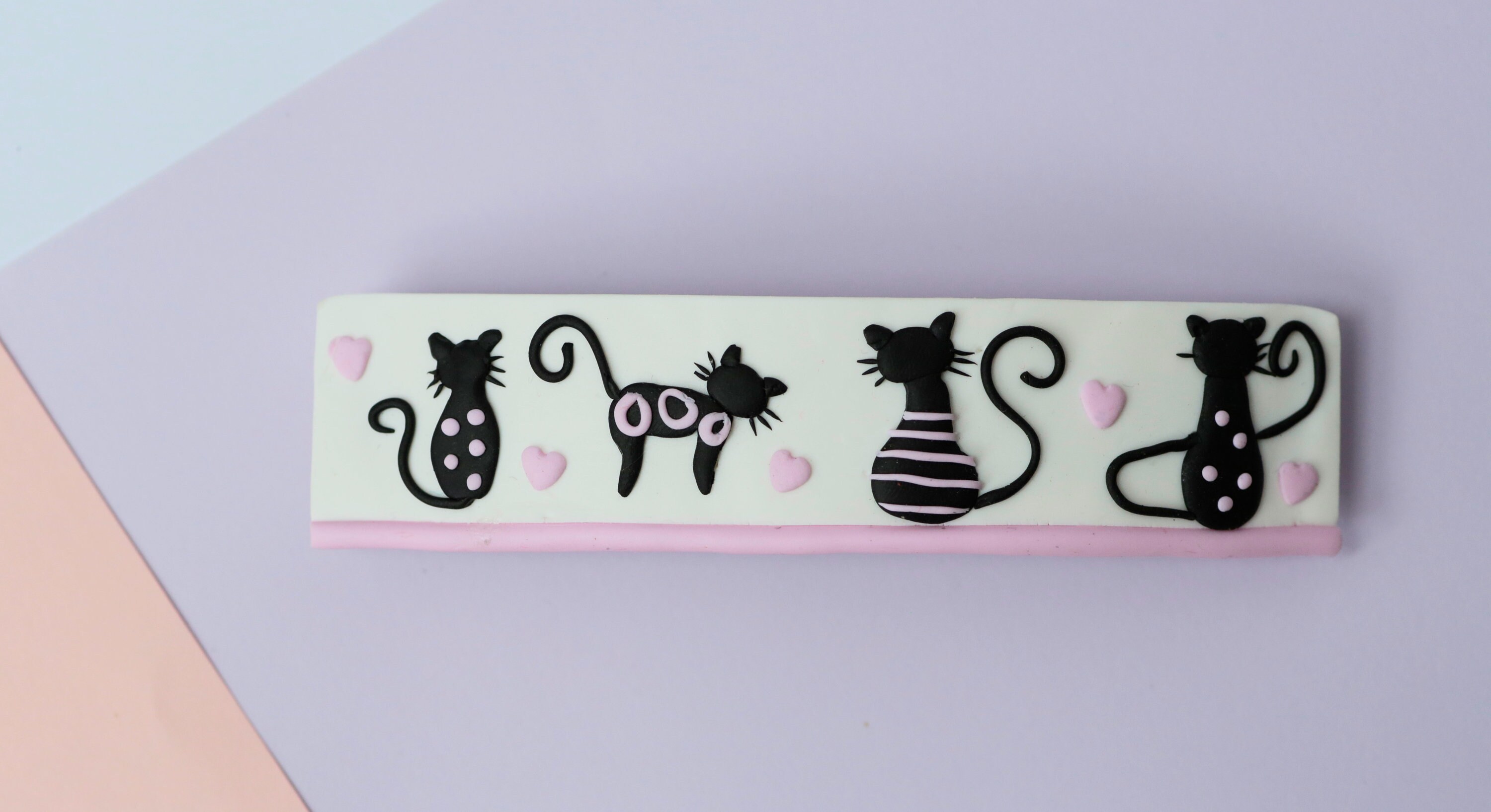 Cute barrette cats polymer clay fimo hair clip hairgrip | Etsy