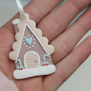 Christmas Ornaments Set Decoration Polymer Clay Fimo Cute Gingerbread Cookie House Christmas tree Decor Handmade Christmas decoration
