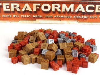 Terraforming Mars 200 pcs set of copper, silver, gold cubes with numbers