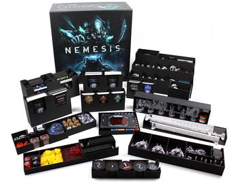 Nemesis organizer - made to hold 3D upgrades (shielded tokens and several other upgrades)