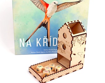 Torre de dados de madera ensamblada Wingspan - casa para pájaros
