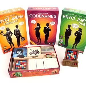 Codenames 3 in 1 - Organizer / Einlage - LIZENZIERTES Upgrade (Codenames, Duett, Bilder)