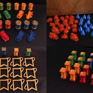 Dune Imperium - COMPLETE SET of 122 deluxe upgraded pieces (includes IMMORTALITY and Rise of Ix expansions) - unofficial upgrade