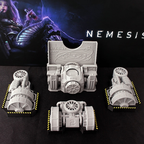 Nemesis engines miniatures and token holders (tokens are secured, NO falling out), cockpit upgrade