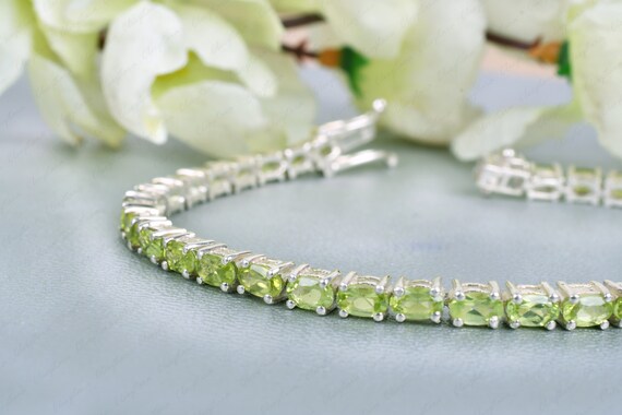 Peridot tennis bracelet deals