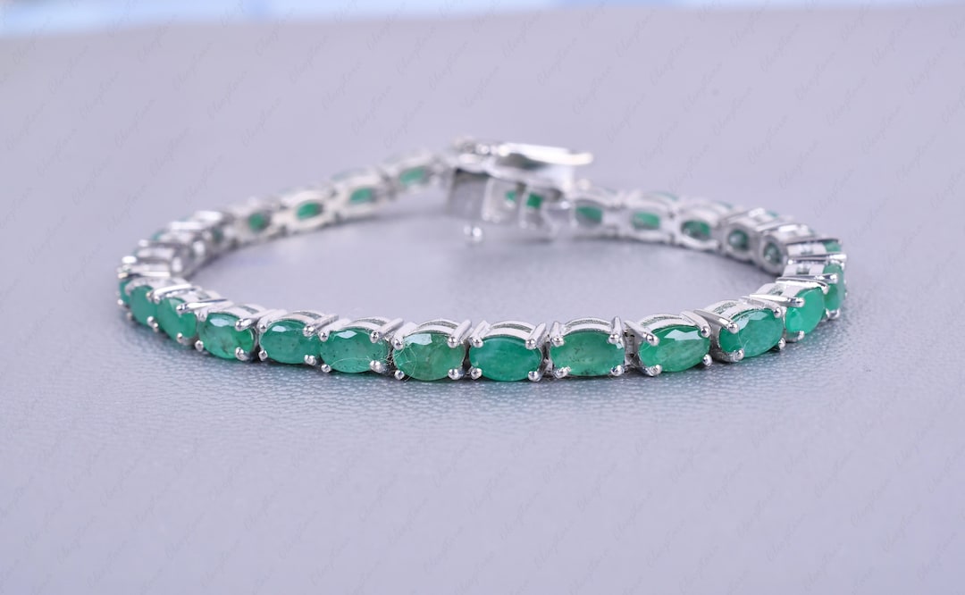 Handmade Emerald Tennis Bracelet Ultimate Emerald Chain Link Etsy