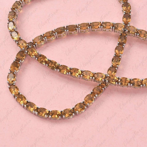Beautiful Citrine Tennis Necklace 