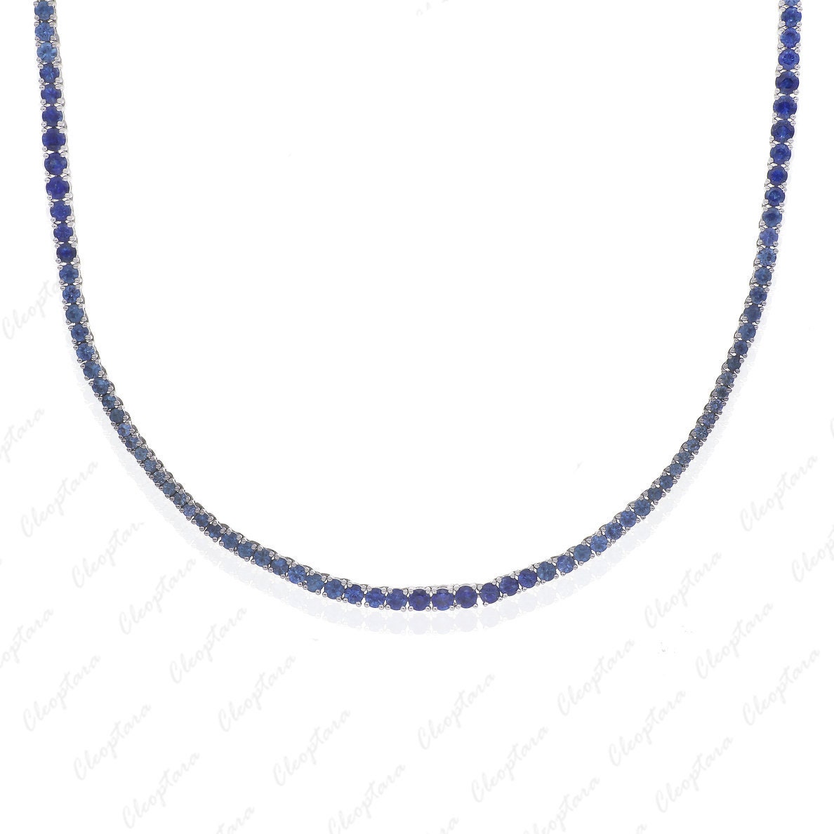 Tennis | Classic Diamond and Sapphire Tennis Necklace – ANTON Jewellery