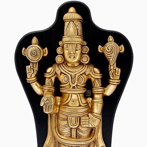 Brass Tirupati Balaji, 45 cm Big Large Size Brass Shree Venkateswara Sculpture, Perumal Srinivasa Idol, Vishnu Incarnation, Venkata Statue