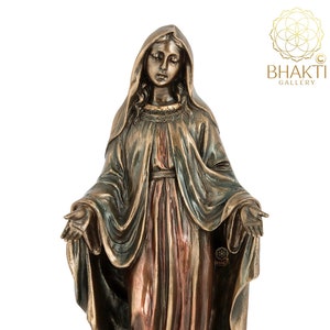 Mother Mary Statue, Virgin Mary Statue, 20 cm Small size Bronze Finish Mother Mary Statue, Christmas Gift, Christian God, Jesus Mother