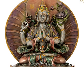 Avalokiteshvara Statue, 15 cm Small size Bonded Bronze Avalokiteshvara Idol, Chenrezig, Chenrezik, Bodhisattva, Jana Baha Dyah, Lokeshvara