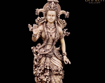 Radha Statue, 36 cm Antique Finish Dust Marble Goddess Radha Idol,Indian Lady Figure, Shyama, Kishori, Hindu Goddess of love and Devotion