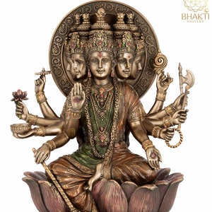Gayatri Statue, 26 cm Bonded Bronze Goddess Gayatri Statue, Gayatri Idol, Bhuvanesvari, Savitri, Vedamata, Pranagni, Mother of the Vedas.