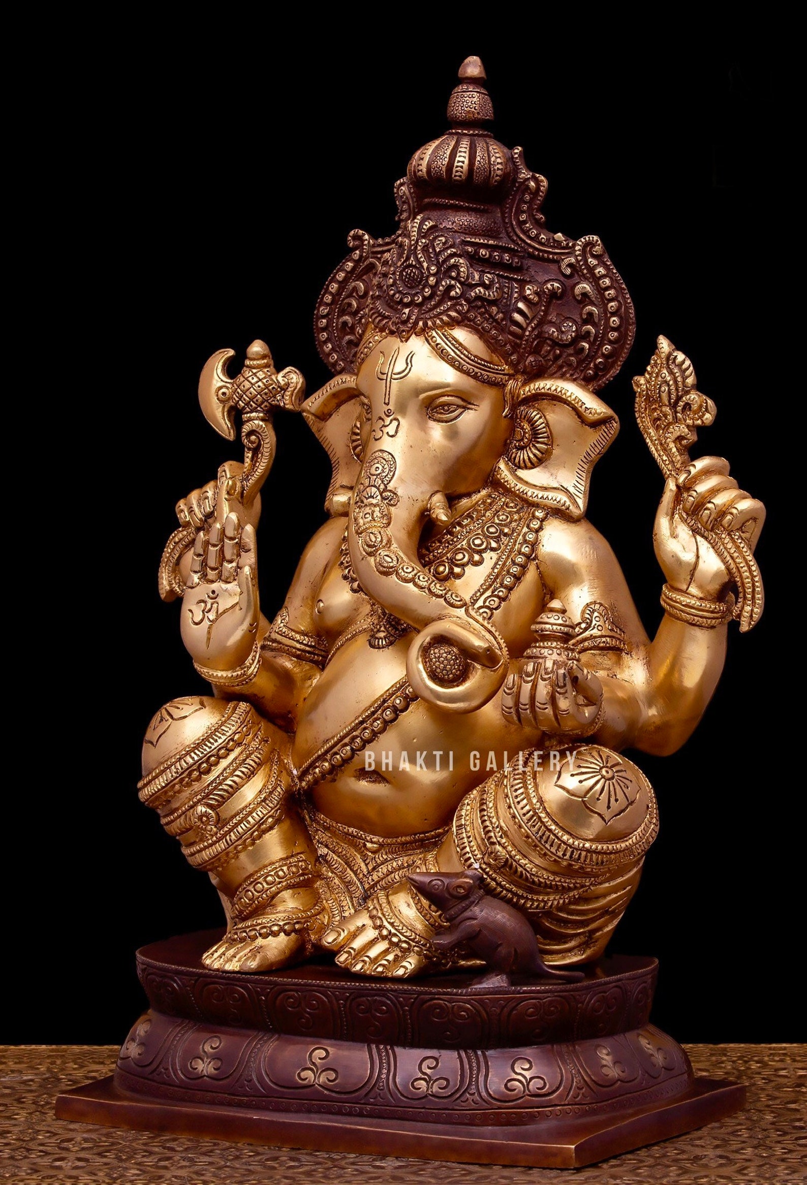 Brass Ganpati Idol 40 Cm Big Large Size Brass Lord Ganesha Etsy