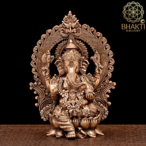Brass Ganesha Statue Large, 40 cm Big Large Size Brass Ganesh Statue, House warming gift, Hindu wedding gift, Elephant God Statue