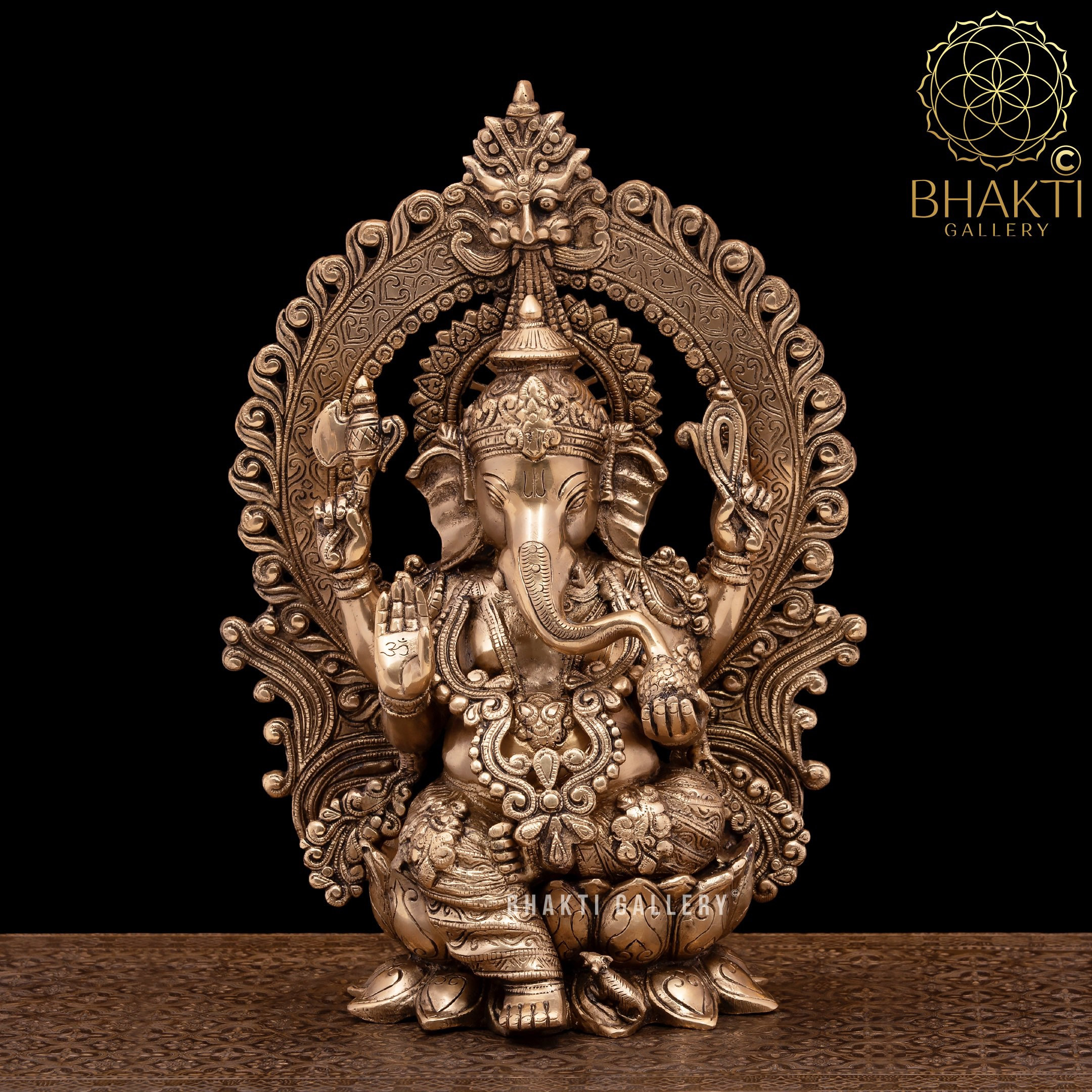 Messing Ganesha-standbeeld groot, 40 cm groot groot formaat messing Ganesha-standbeeld, housewarming cadeau, hindoe huwelijkscadeau, standbeeld olifant god