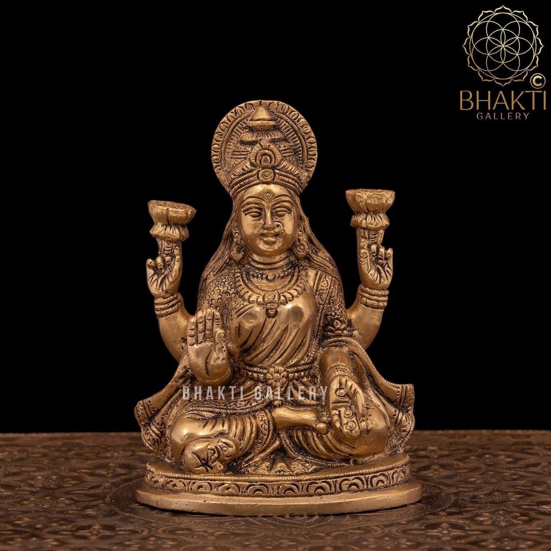 Small Lakshmi Statue 15 Cm Small Size Brass Laxmi Statue - Etsy