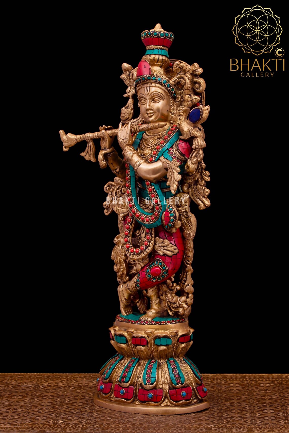 Big Radha Krishna Statue in Brass 46 Cm Big Size Brass Radha Etsy