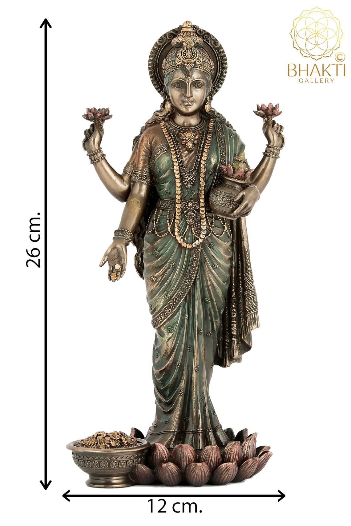 Lakshmi Statue 26 CM Big Standing Goddess Lakshmi Idol Laxmi Etsy