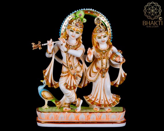 Hand Finished Brass Krishna and Radha Statue --30cm x 23cm Hand Finished Brass Krishna and Radha Statue --30cm x 23cm