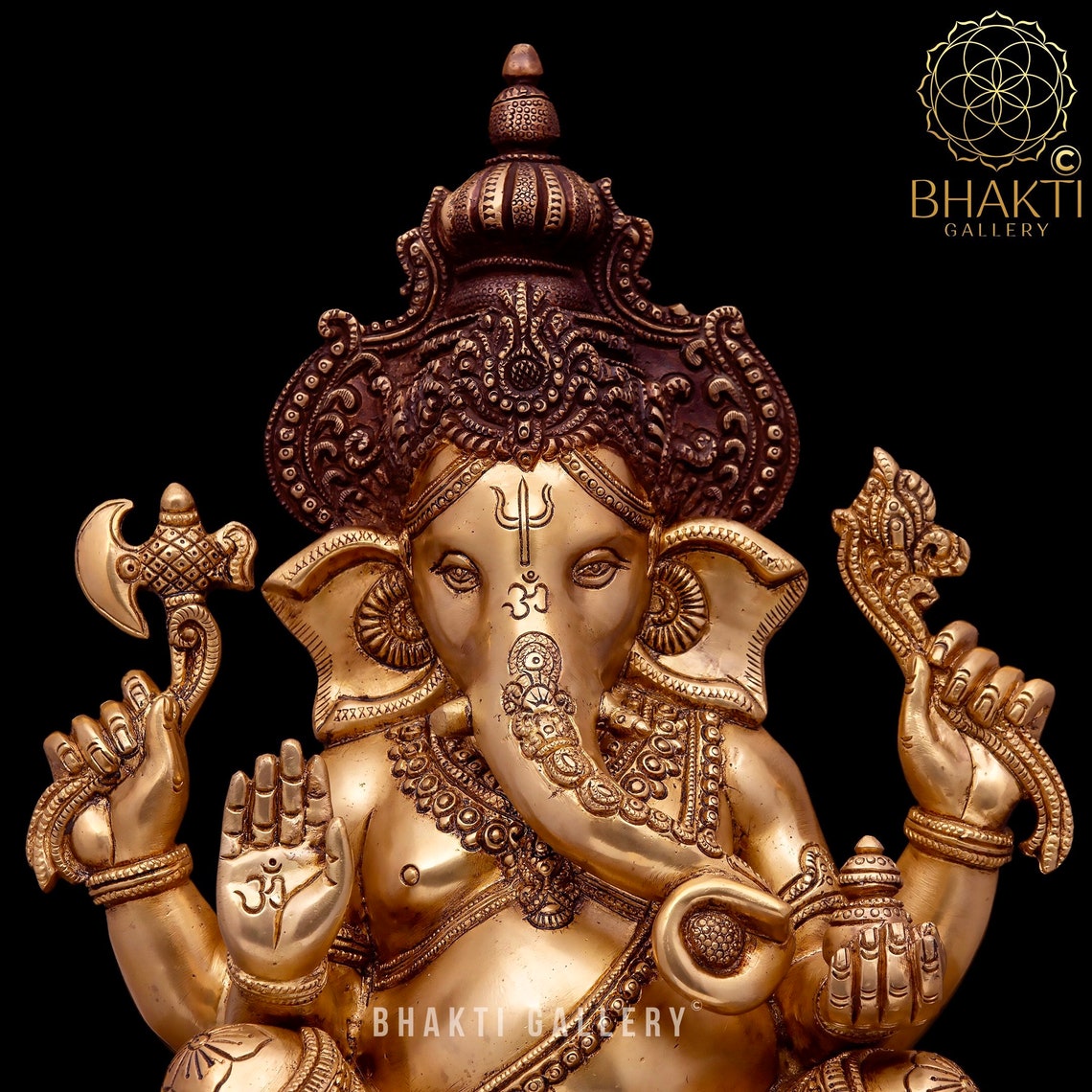 Brass Ganpati Idol 40 Cm Big Large Size Brass Lord Ganesha Etsy
