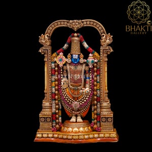 Tirupati Balaji Statue, 21 cm Hand Painted Dust Marble Tirupati Balaji Statue, Shri Venkateswara Statue, Venkata Figure, Venkateshwar Idol