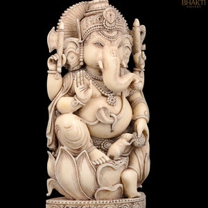 Ganesha Statue Ganesh Statue 22 CM Ivory Finished Dust - Etsy