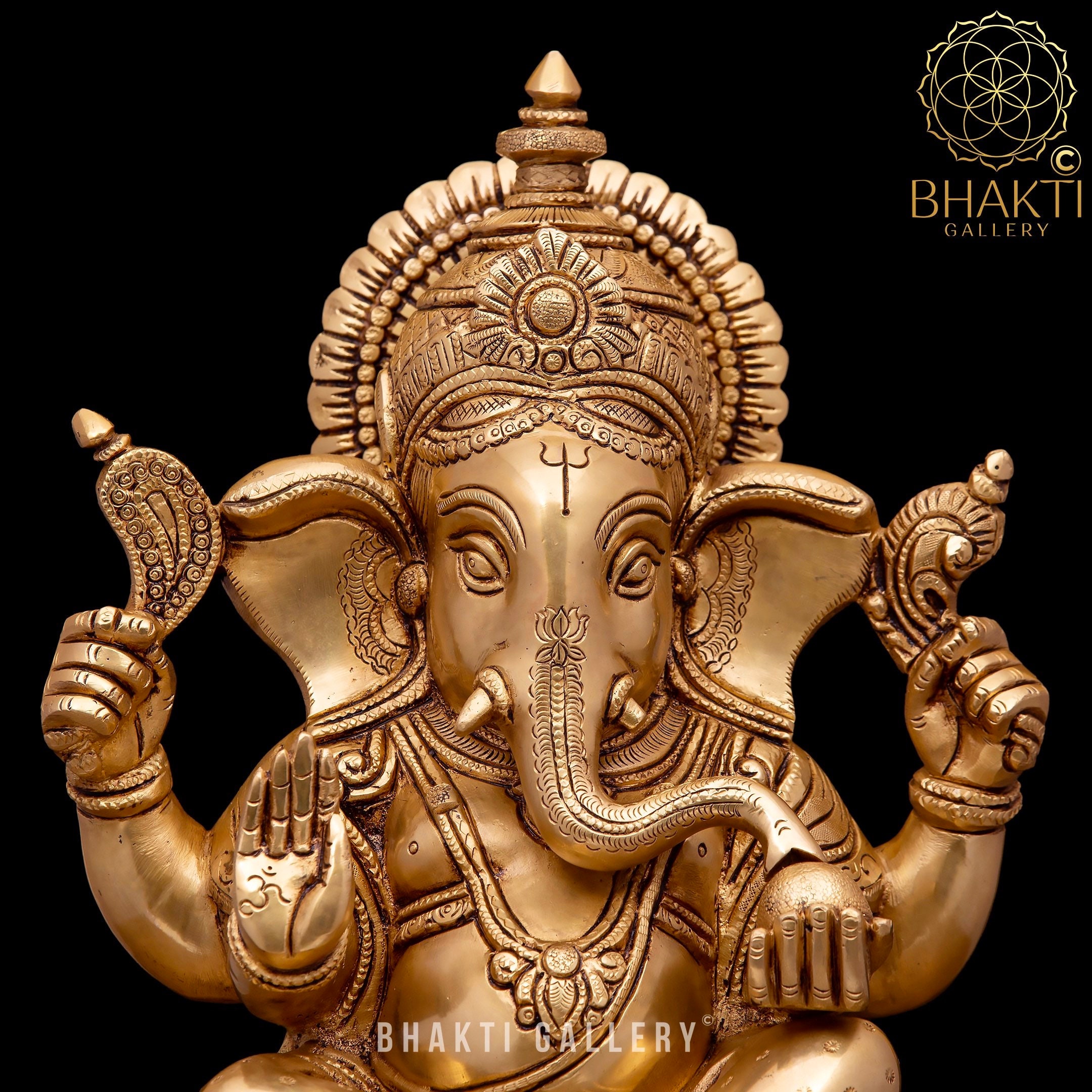 Brass Ganesh Statue 31 cm Big Brass Ganesha Statue Lord Etsy