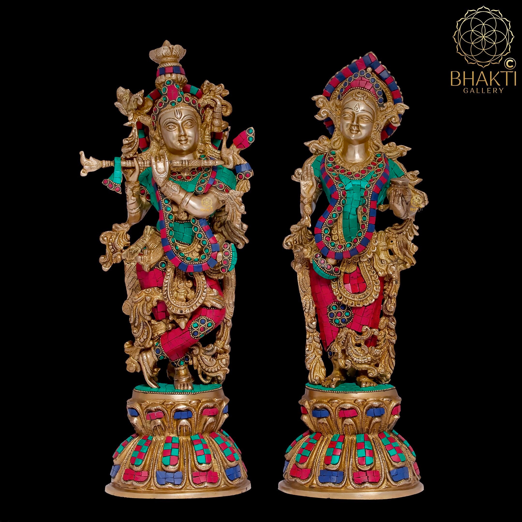 Radha Krishna Statue Big Size Brass Radha Krishna Figurine Etsy Australia