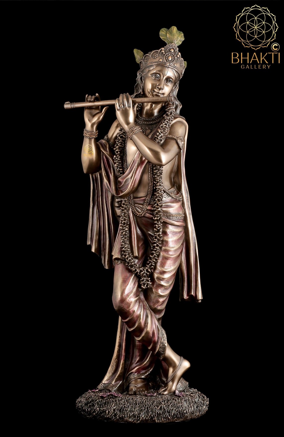 Large Krishna Statue 62 cm Big Size Bronze Finish Lord Etsy