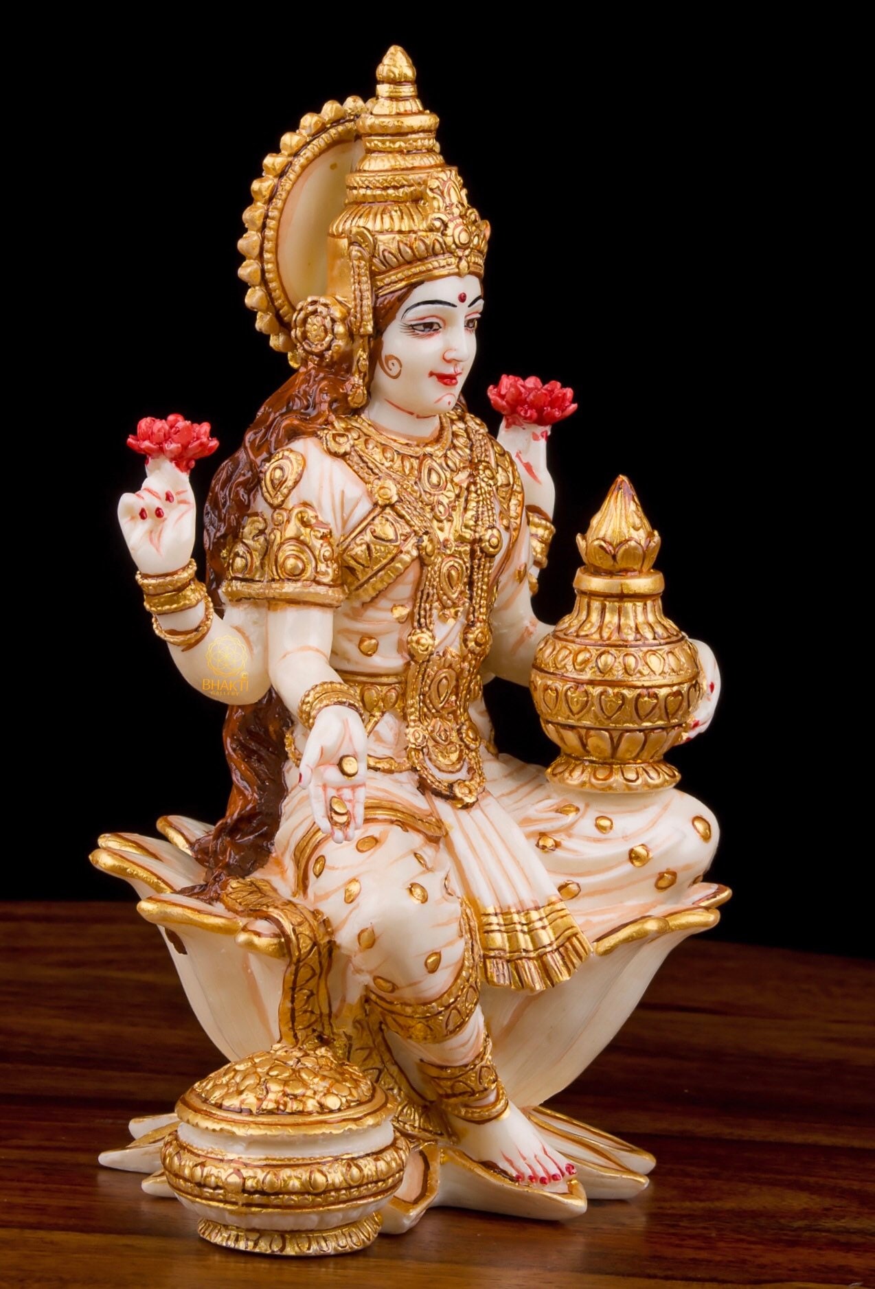 Lakshmi Ganesh Statue 18 CM Hand Painted Cultured Marble Etsy India