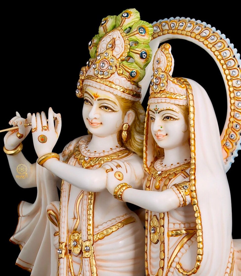 Radha Krishna Statue 14 Cultured Marble Radha Krishna Etsy